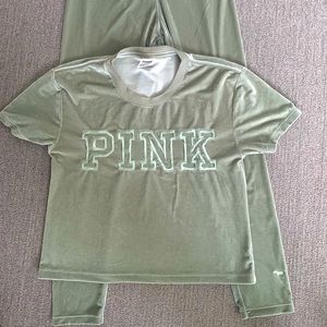 VS PINK Velour 2 Piece Outfit (Used GREAT condish)
